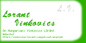 lorant vinkovics business card