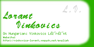 lorant vinkovics business card